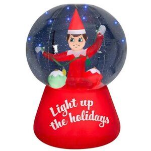 Elf On The Shelf Inflatable Snow Globe Scout 6 Feet Tall Christmas Outdoor Decor